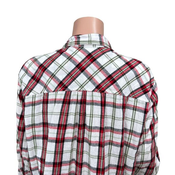 Time And Tru Women Flannel Red-White Button Down Shirt SZ XXL (20) - Picture 12 of 12